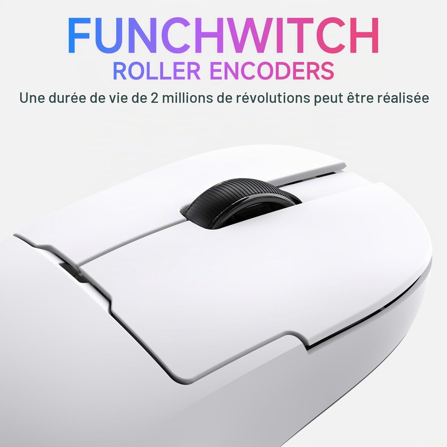 AJAZZ AJ159P Wireless Gaming Mouse, Equipped with PAW3395 Sensor, 26K DPI Support, 56 Gram Ultralight Design, 2.4G/USB-C, 400 mAh Battery, RGB Backlighting, Compatible with PC and Mac Systems, White