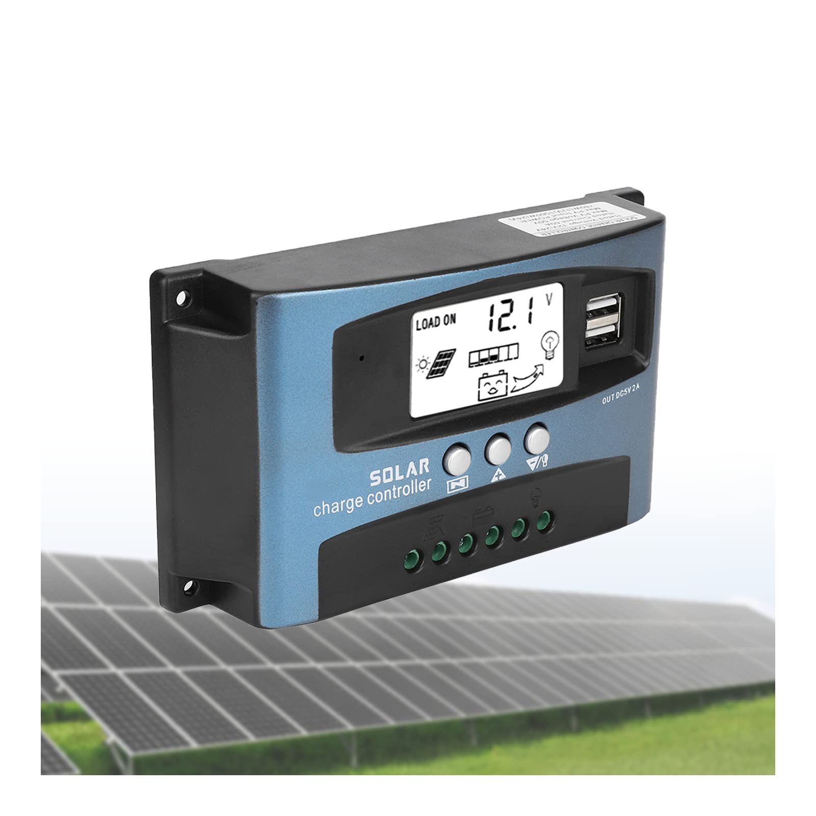 100A Solar Charge Controller, 12V/24V Adaptive MPPT Tracking Charging Solar Charger Controller with LCD Display, 3 Stage Charging Dual USB Solar Panel Controller(100A)-image-25