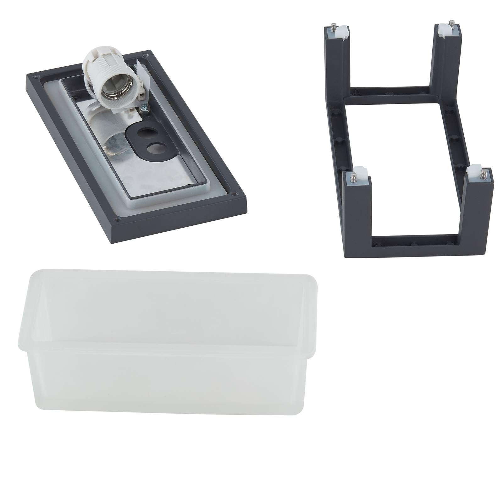 Lucande Applique Exterieur Aurelien à intensité variable (Moderne) en Noir Aluminium (1 lampe,à E27), Murale Luminaire Lampe Jardin Eclairage