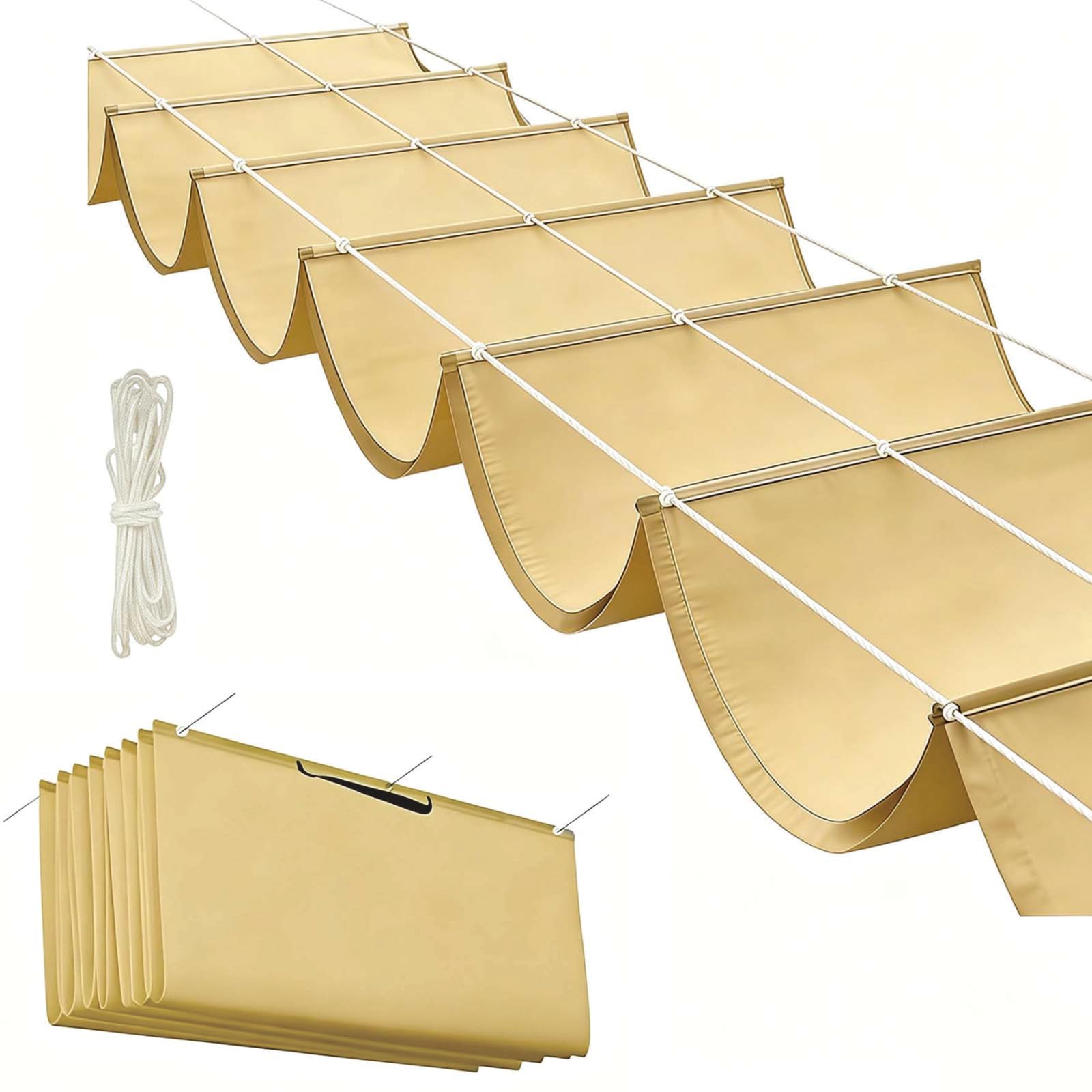 Pare-soleil pour extérieur ondulé 120x895 cm pour grand jardin