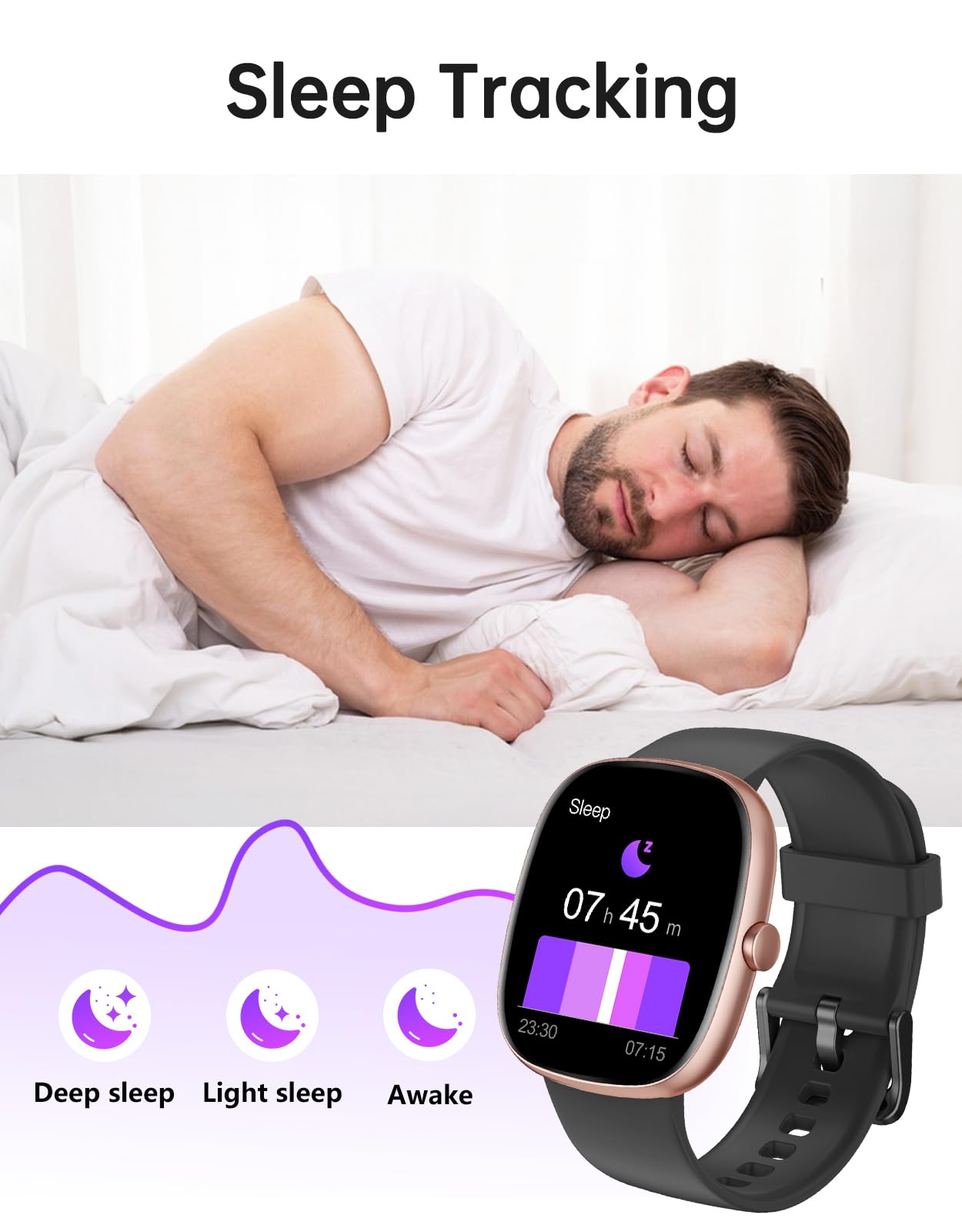 HUAKUA Smartwatch Uomo Donna con Chiamate Bluetooth 5.4, AMOLED 1.83" | Orologio Fitness Contapassi Cardiofrequenzimetro SpO2 Sonno Notifiche, Impermeabile 5ATM, 30 Giorni Standby per Android iOS