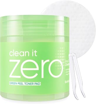 BANILA CO Clean it Zero Green Peel Toner Pad | Vegan Korean Dual Textured for Gentle Exfoliating | Green Complex and LHA to Even Skin Texture and Remove Sebum | Hypoallergenic, Alcohol-Free 70ea