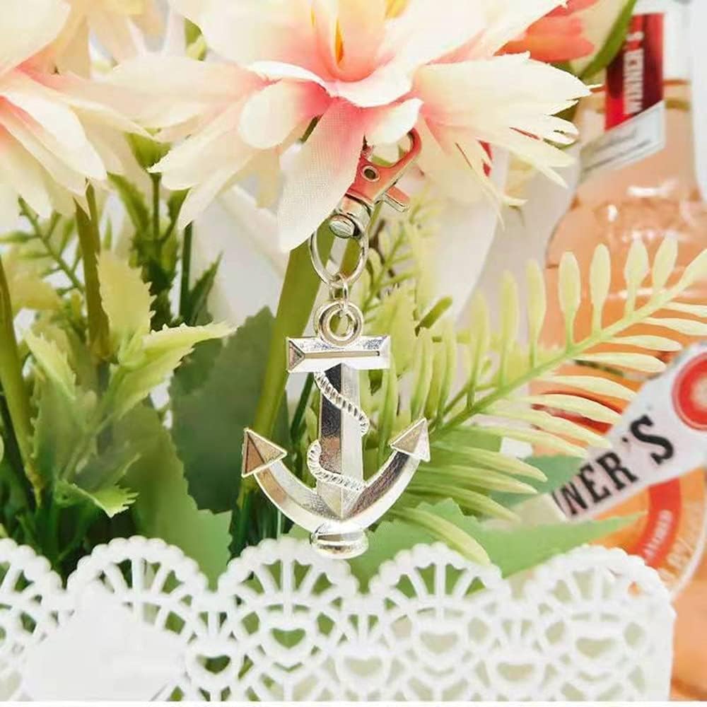 50Pcs Anchor Keychain Party Favor Wedding Favors for Guests, Creative Souvenirs Gifts with Drawstring Gift Bags and Thankyou Tags for Nautical Theme Wedding Party Decorations