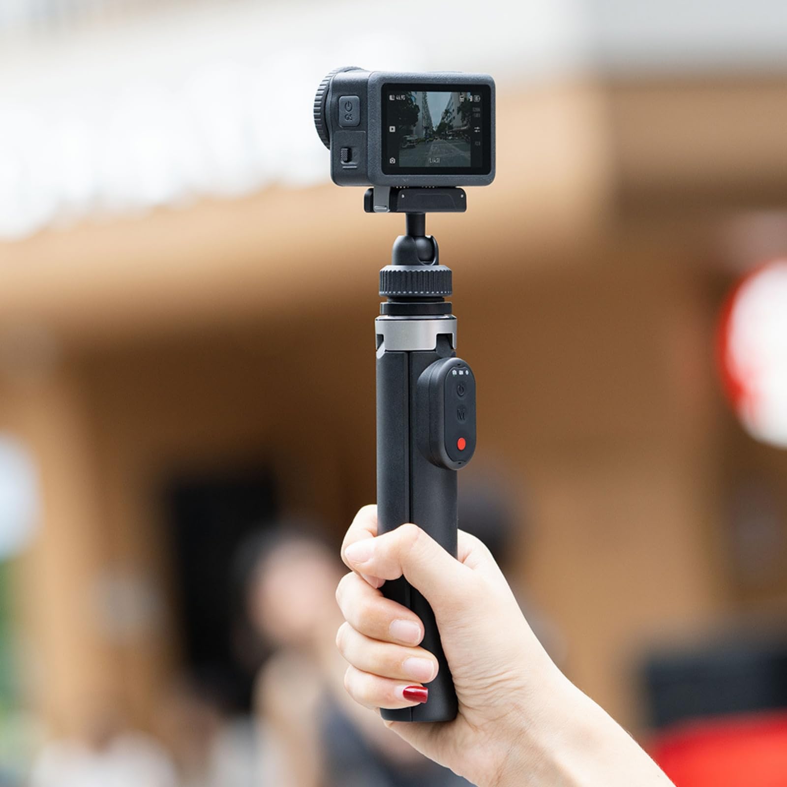 Bastone per selfie Bluetooth 3 in 1 compatibile con DJI Osmo Action 6, supporto remoto wireless estensibile da 77 cm, bastone per selfie con ricezione audio con clip magnetica da bavero, per riprese