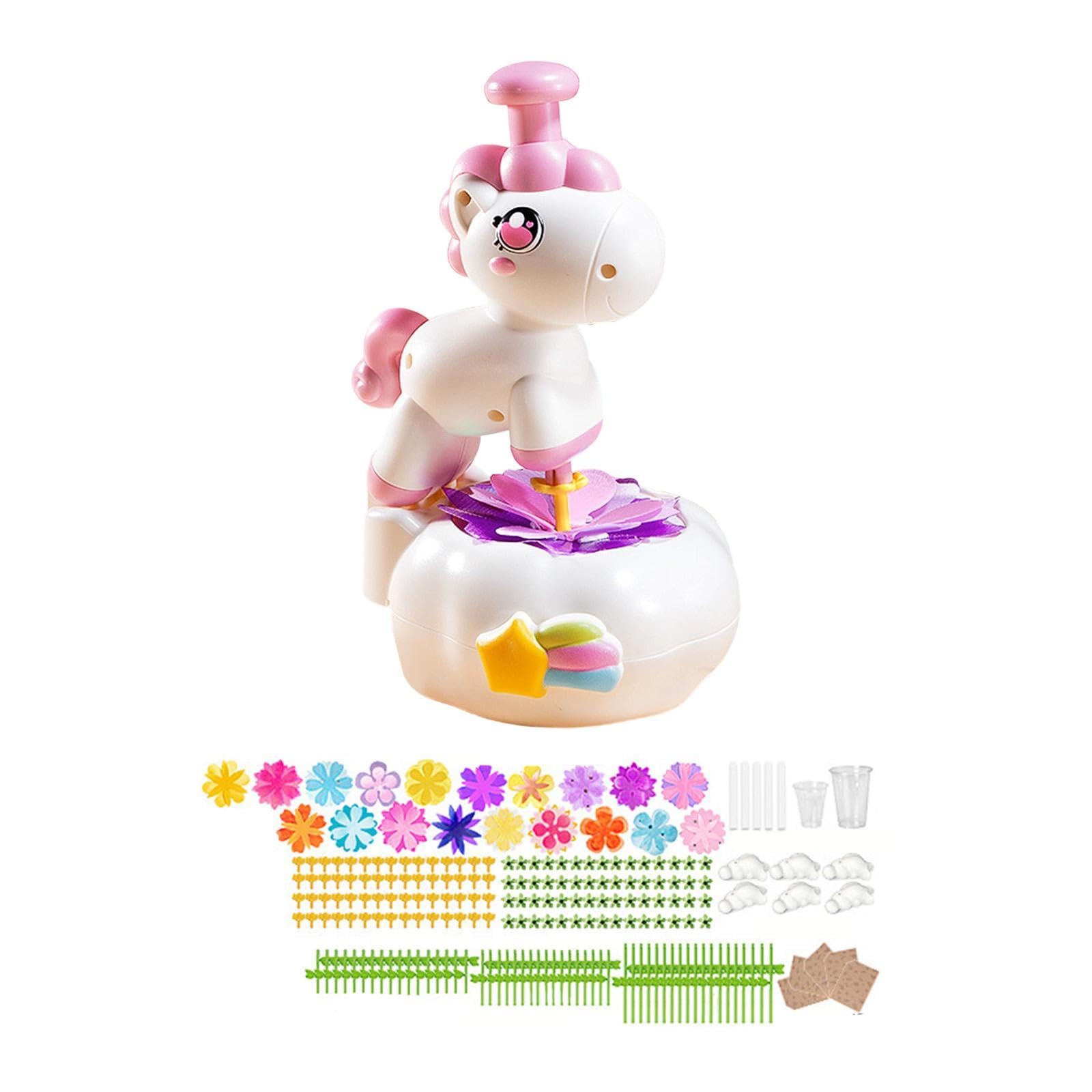 Kit Fai da Te per Bouquet di Fiori in Tessuto per Bambini, attività Creative, Gioco Educativo per Imparare Le Composizioni Floreali, Realizzato in PP, Style B
