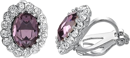 Miniatura 7 de Yoursfs Austria Crystal Clip on Earrings for Women 18K Gold Plated Fashion Jewelry with Halo CZ Rhinestone Non Pierced Earrings