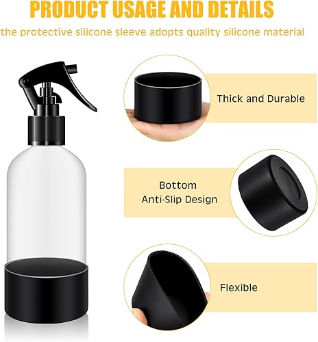 Miniatura 3 de 6 piezas de funda protectora de silicona para botella de silicona, funda de silicona lavable, base inferior de goma, antideslizante, cubierta