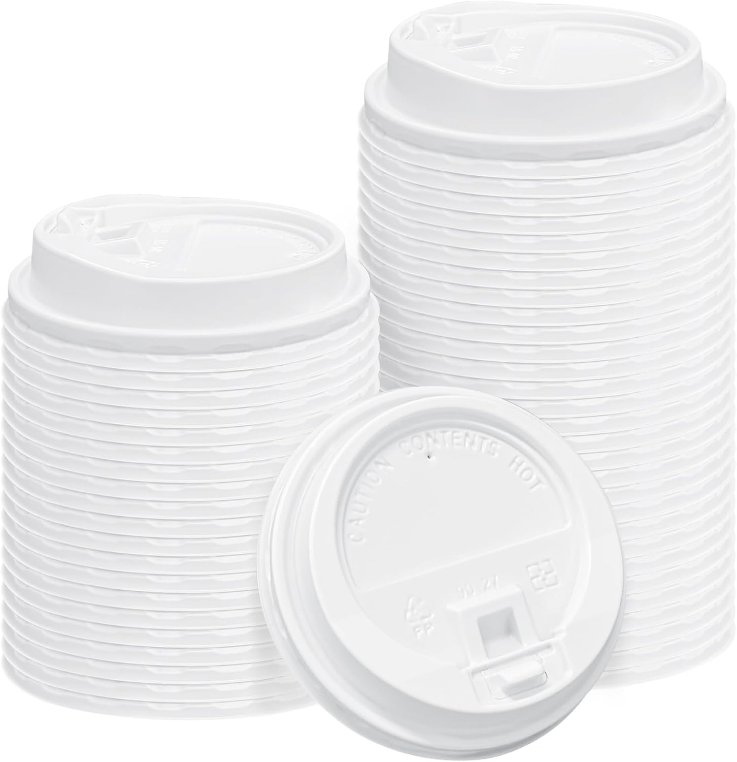 SIUQ 150 Pack Coffee Cup lids, Disposable Plastic Cup Lids for 10, 12, 16, 20, 24 oz Paper Cups, Hot/Cold Drinking Cup Lids, 3.54 Inches/90 mm Diameter - White