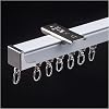 ceiling rail for 1 m - 6 m curtain rail aluminum white curtain rail with quiet rollers robust curtain rod for room divider (color: ceiling mounted size: 1.8 m (2 x 90 cm)