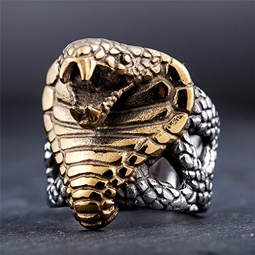 Image of Genuine Stainless Steel Ring for Men Fashion Punk Rock 3D Animal Rings