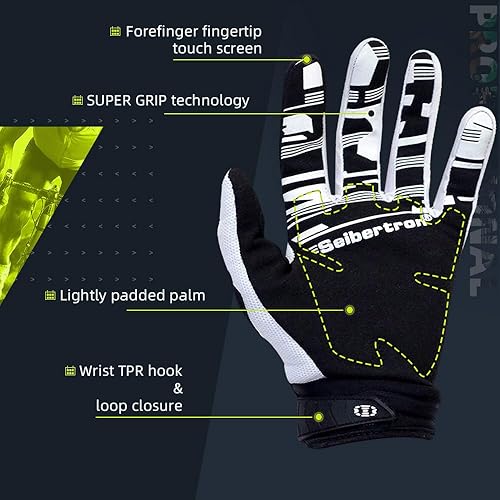 Miniatura 4 de Seibertron - Guantes unisex para bicicleta BMX MX ATV MTB, guantes para bicicleta de montaña, ciclismo, todoterrenoDirt Bike, guantes de carretera