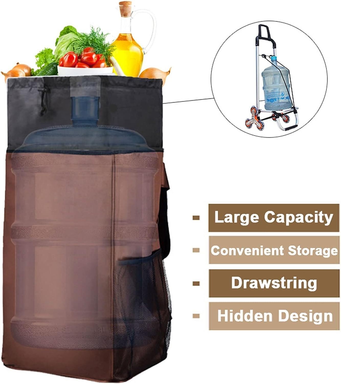 Carrito de la compra plegable resistente con 6 ruedas, carrito portátil con cordón elástico y diseño impermeable para un fácil transporte