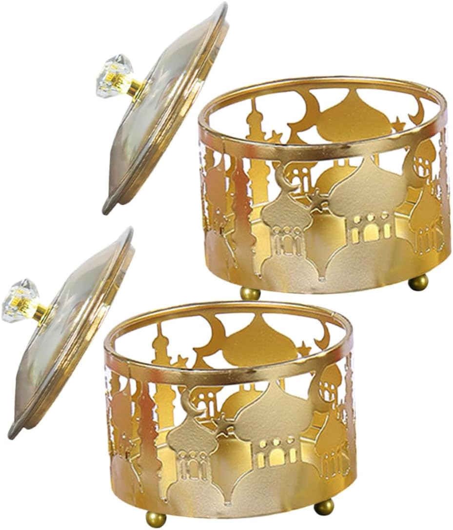 OUNONA 2pcs Middle East Candy Wrapping Box Wedding Candy Container Decorative Storage Containers for Desk Party Favors
