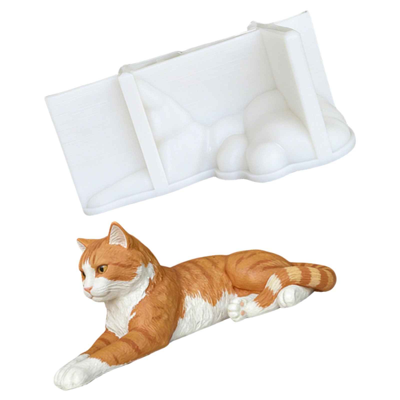 Greabuy Silicone Craft Mold for Resin Casting and Making, Relaxed Shape Mold for Decor Pet Theme Projects and Home Craft Lying Silicone Casting Soap Resin Plaster Epoxy Home Pet