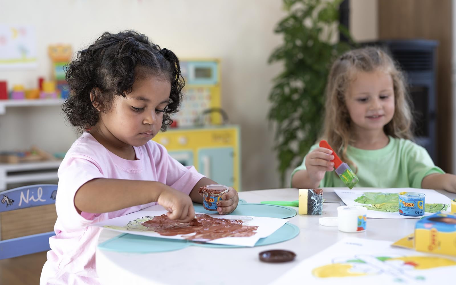Jovi - Pintura de dedos - estuche de 6 botes de 35 ml - a partir de 2 años | Ingredientes naturales - sin gluten