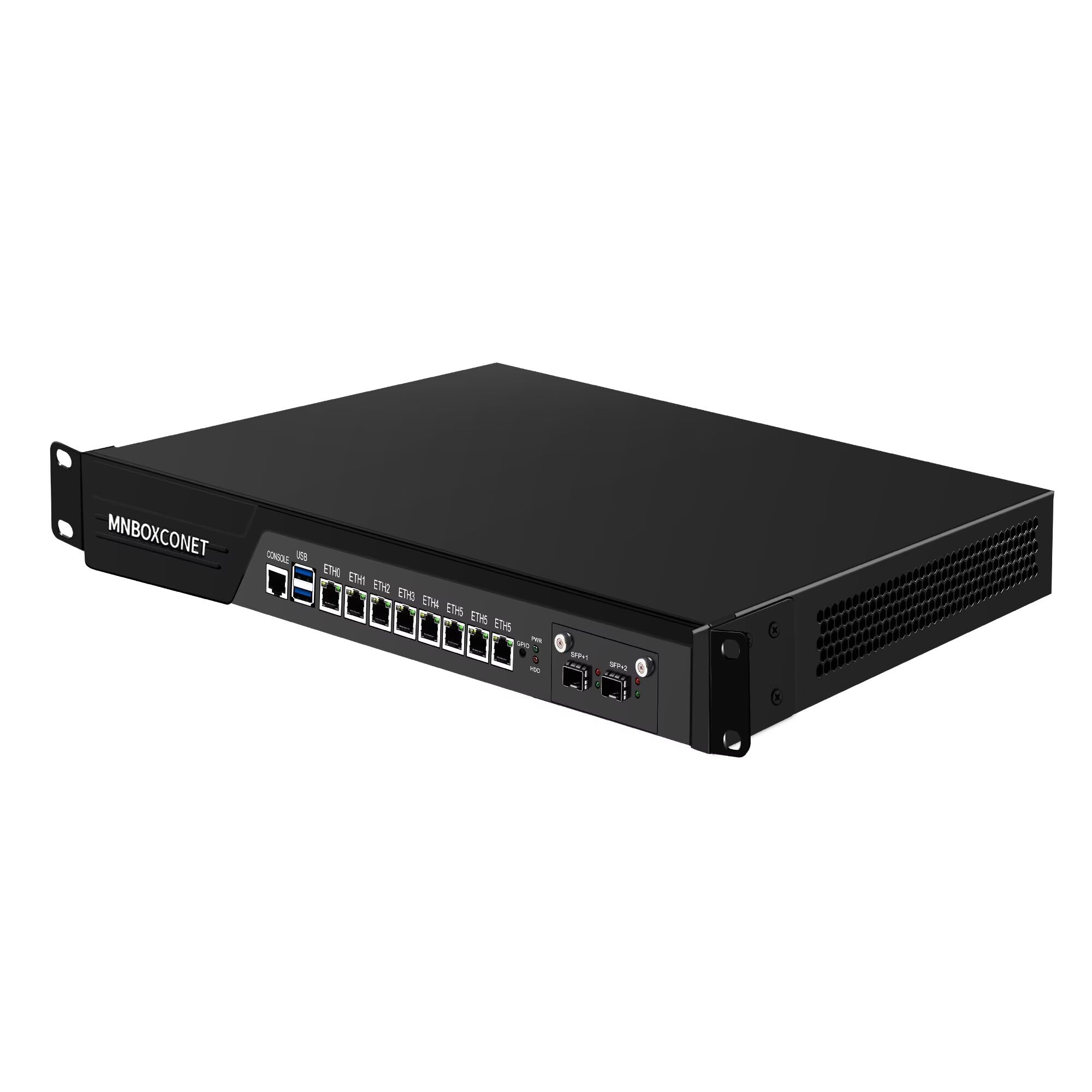 1U Firewall 19 inch 2x10GB SPF+ Appliance C236 Redundancy Power Supply Core i7 8700, 8 x 2.5 Gigabit Ethernet OPNsense, Network Hardware Server, 32GB RAM 512GB SSD, USB 3.0, Console