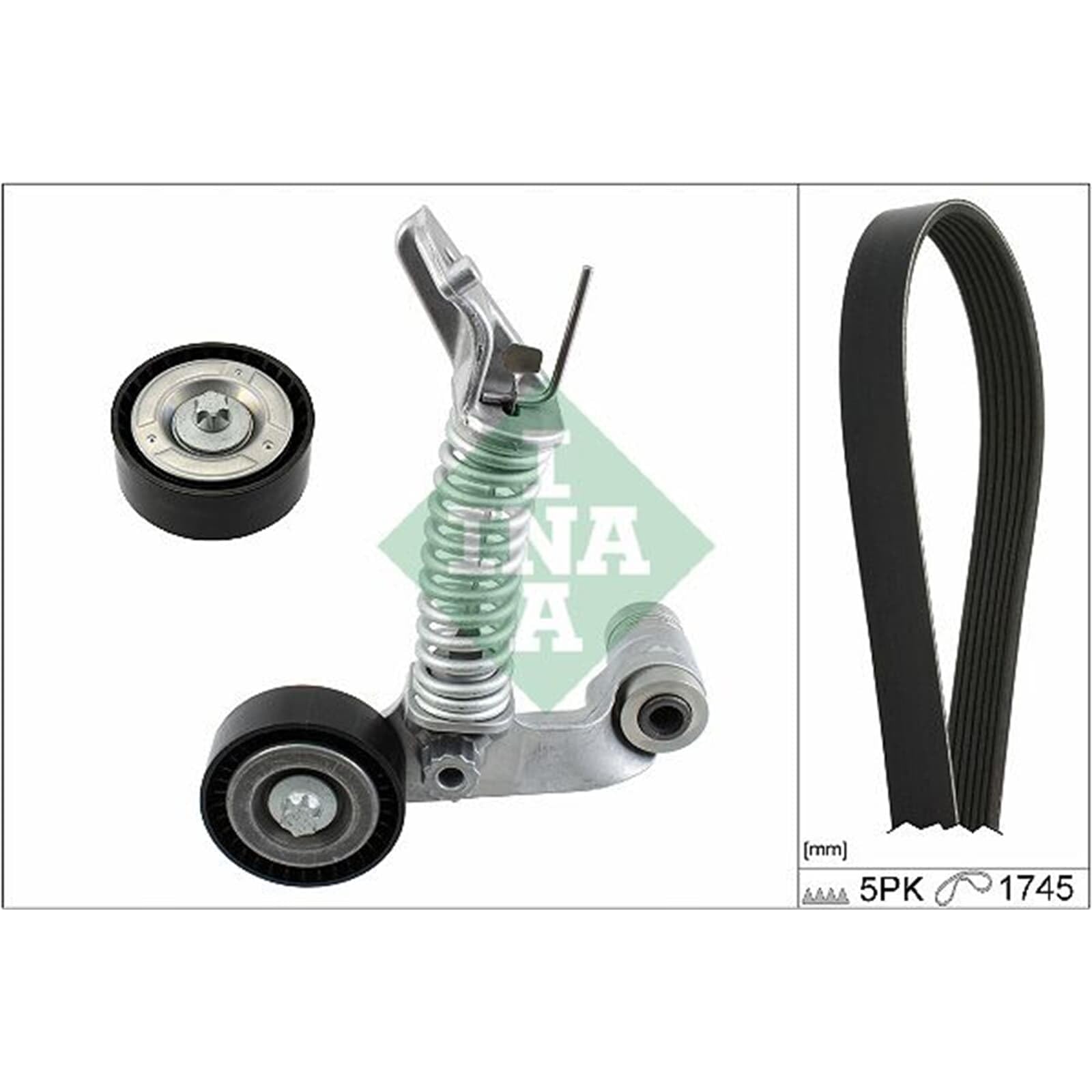INA Kit Cinghie Poly-V 529 0319 10 1745mm Compatibilità con MERCEDES-BENZ Classe A W176 Classe B W246, W242 GLA X156 CLA Coupé C117 CLA Shooting Brake X117
