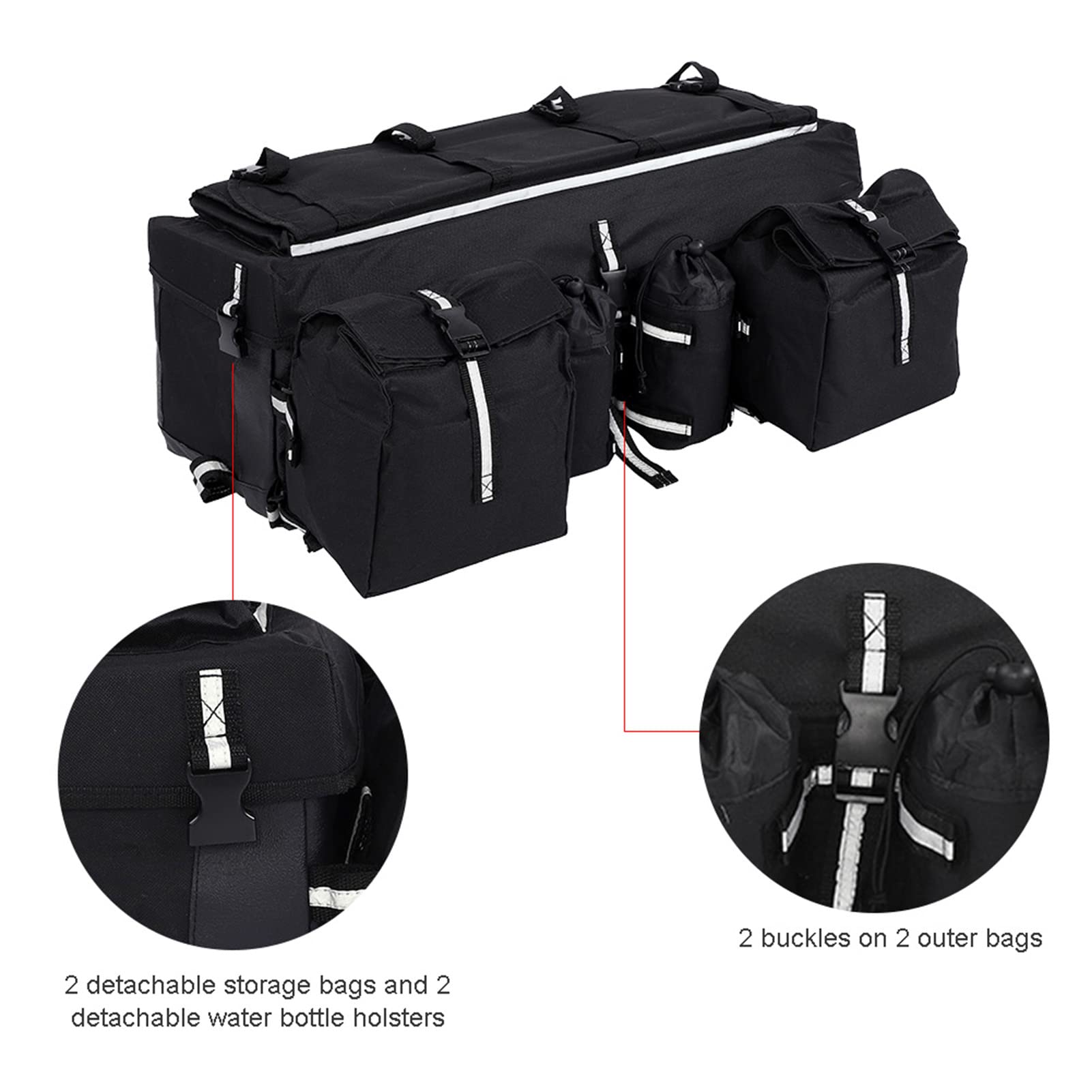 ATV Portaequipajes Trasero Almacenamiento de Equipaje Suave Paquete de Equipo de Carga Bolsa de sillín para entusiastas del Todoterreno