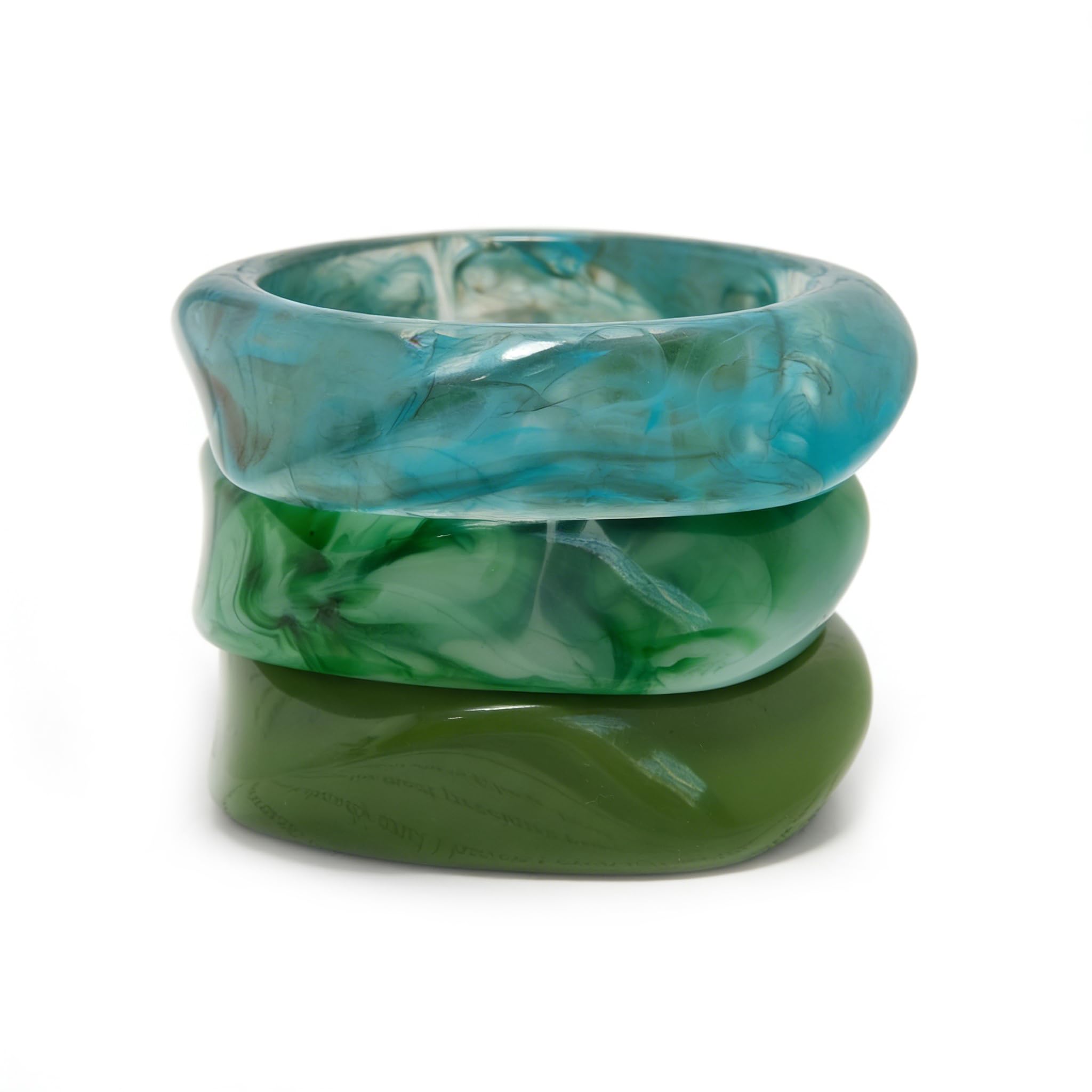 3Pcs Chunky Acrylic Bracelet for Women Large Square Resin Cuff Vintage Bangle Bracelets Wide Jewelry Set
