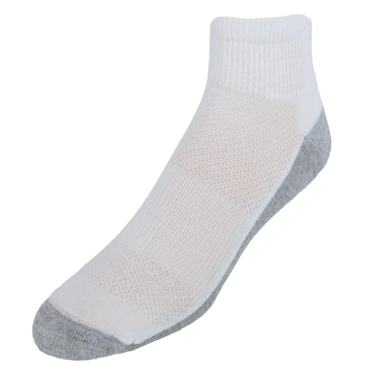 Hanes Mens Cushioned X-Temp Ankle Socks 12-Pair Pack, White, 6-12