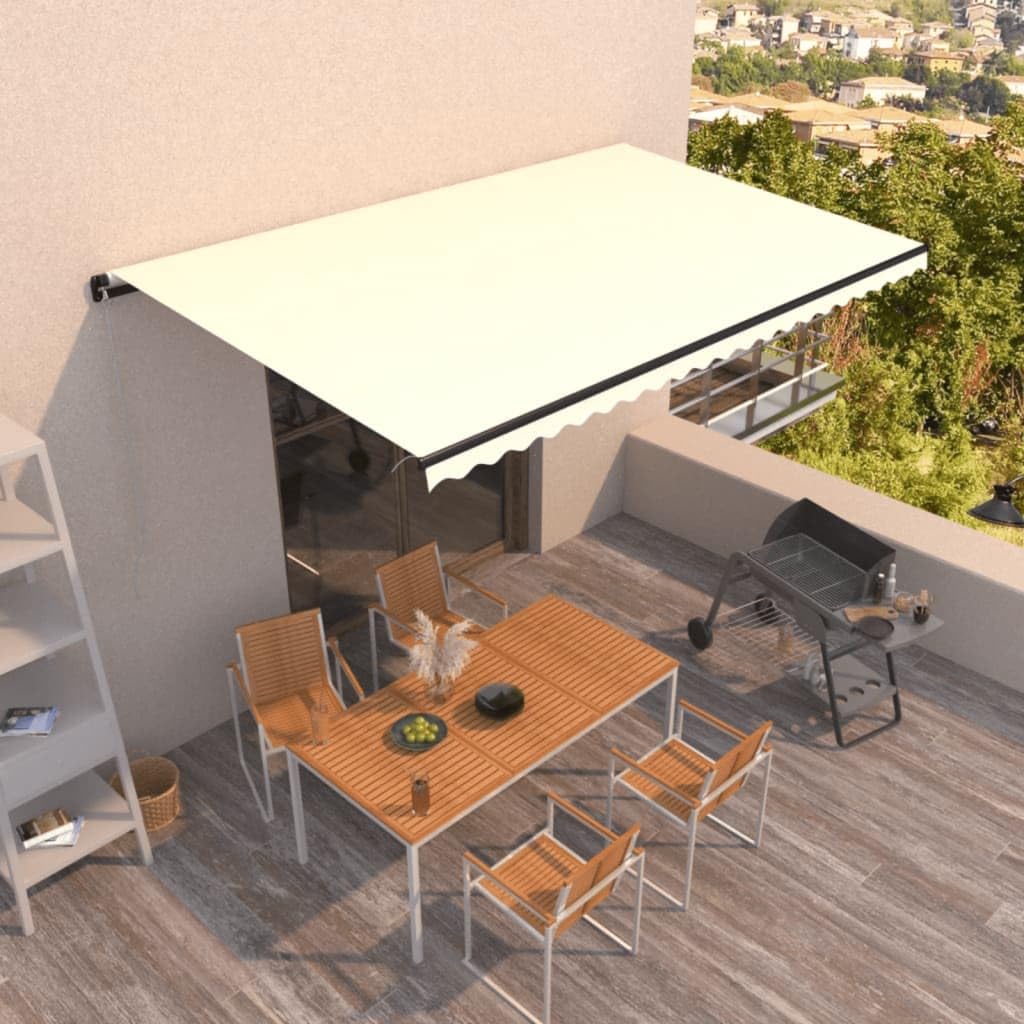 vidaXL Tenda da Sole Retrattile Manuale 500x300 cm Crema