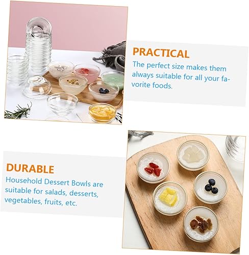 Miniatura 8 de HEALLILY Tazón de vidrio transparente, taza medidora de cocina, pequeños ramequines de vidrio, cuencos de cocina de vidrio, mini tazón de