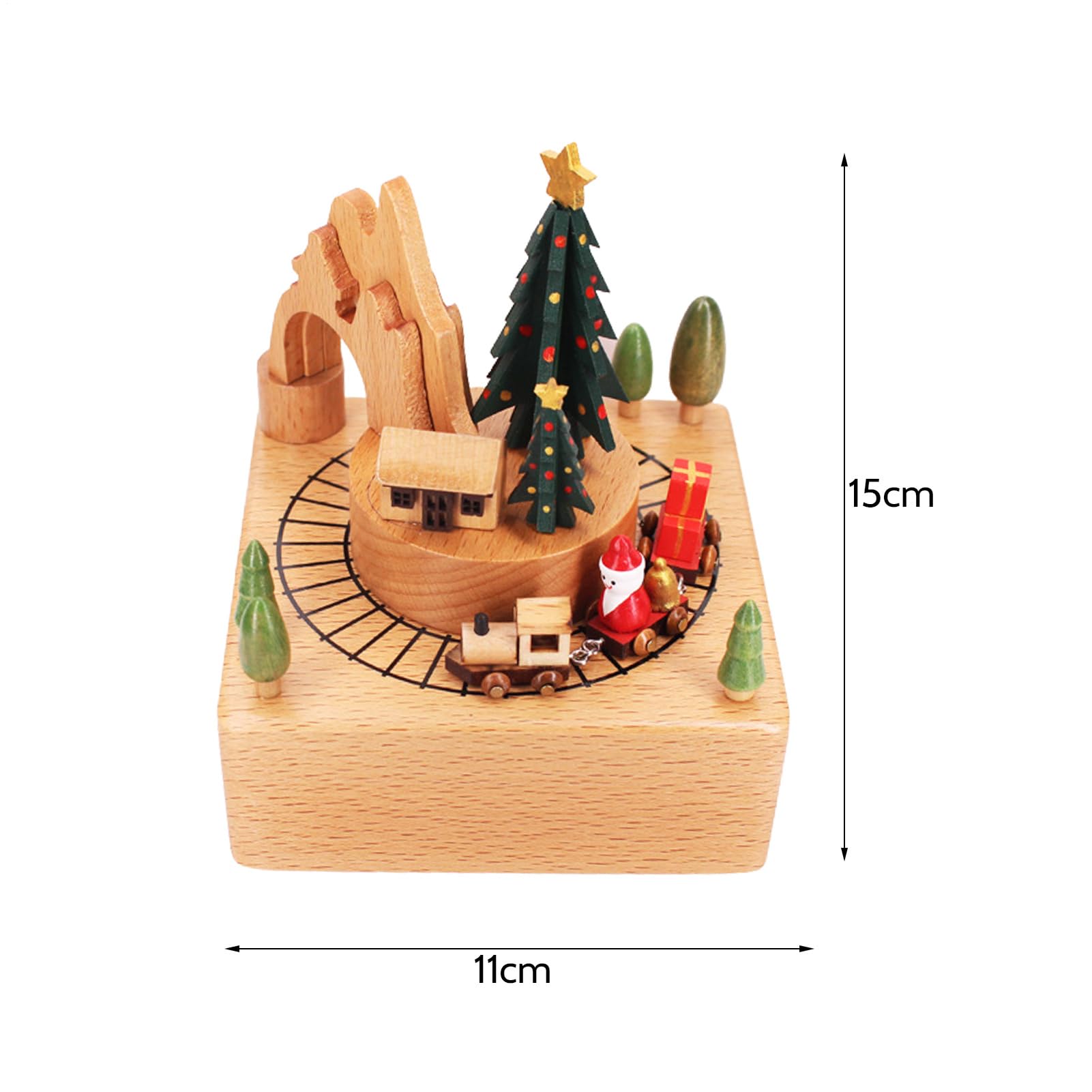 Generico Carillon per Albero di Natale, Carillon in Legno di per Albero di | Natale, Decorazioni Natalizie Creative, Giocattoli rotanti per Bambini per Feste, Capodanno, Feste a Tema