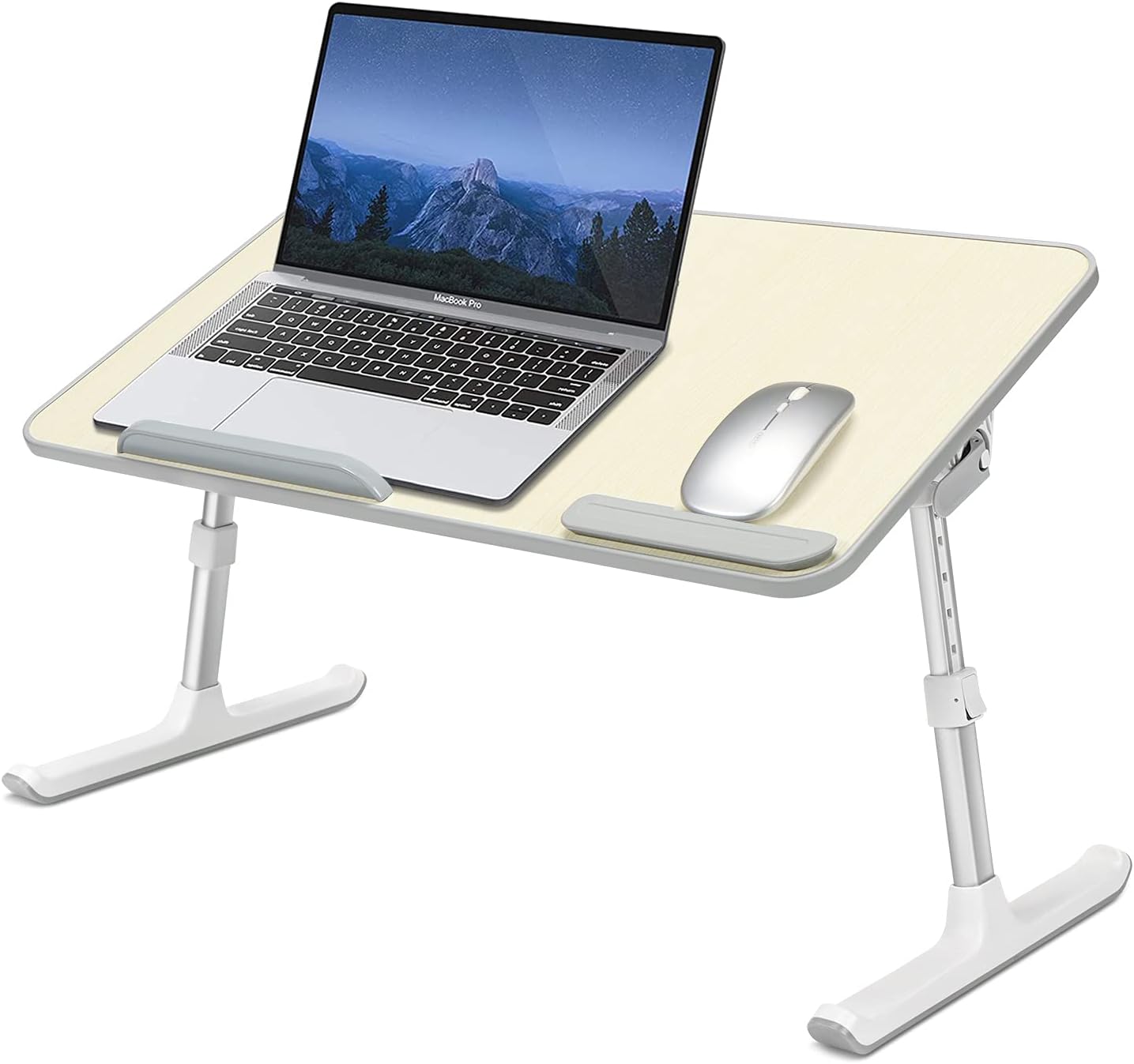IBAMAPortable Lap Desk Laptop Folding Table Height And Angle Adjustable Lightweight For Camping, Bed, Sofa Couch, Wood, Lapdesk-A6L01, 24 X 13 Inches