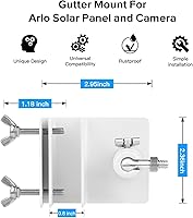 Vista 3 de Paquete de 2 soportes de canalón compatibles con el panel solar Arlo Essential, Arlo Pro 5S/Pro 4/Pro 3/Pro 2/Ultra 2/Ultra/Panel solar, ángulo