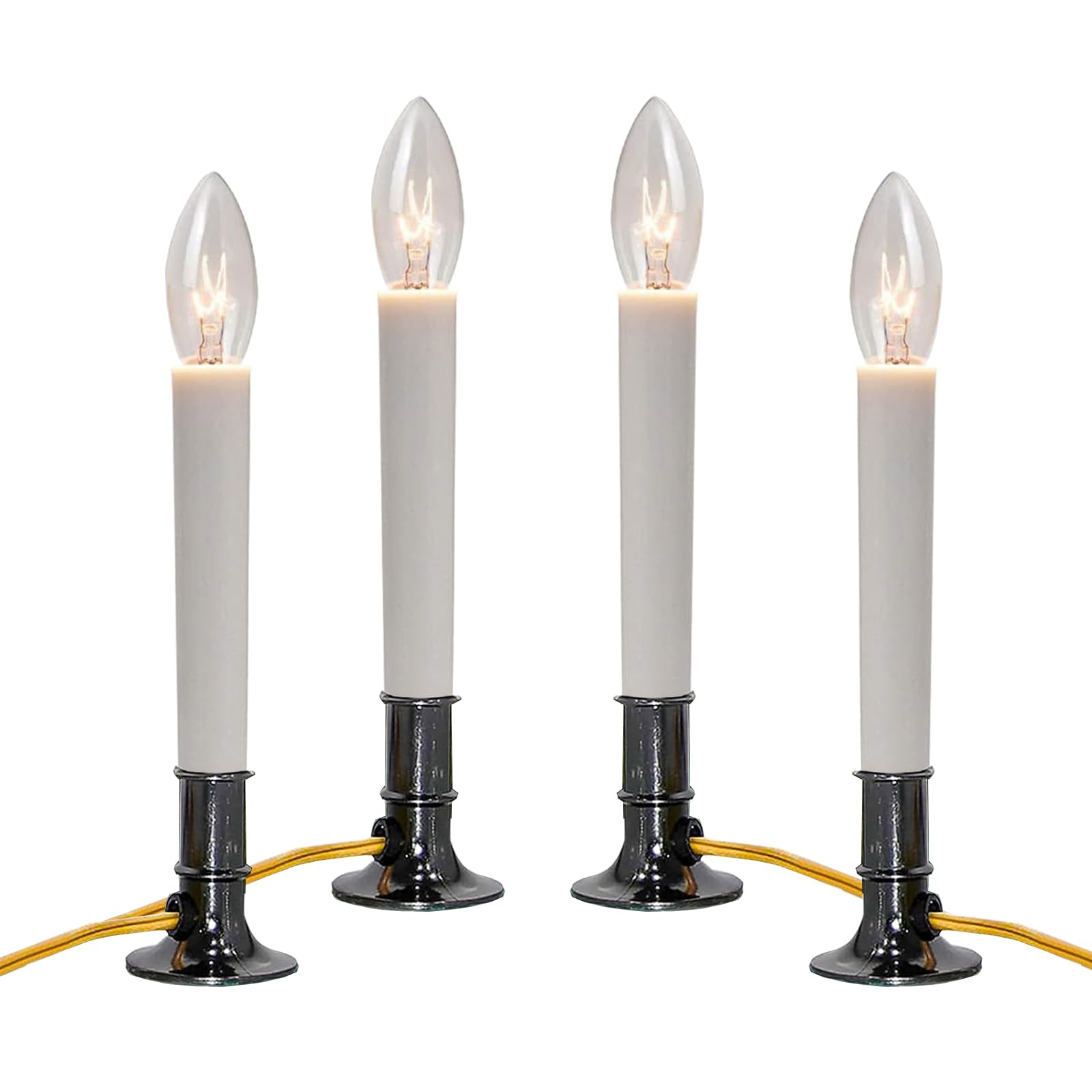 Amazon.com: 4 Pack Electric Window Candle Lamp with Pewter Plated Base ...