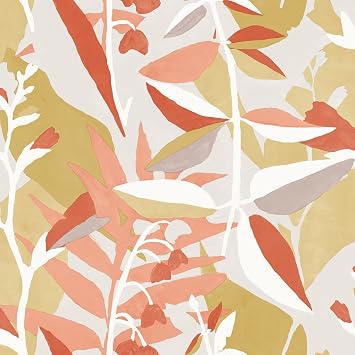 Tempaper Pink Petite Garden Party Removable Peel and Stick Wallpaper, 20.5 in X 16.5 ft, Made in The USA