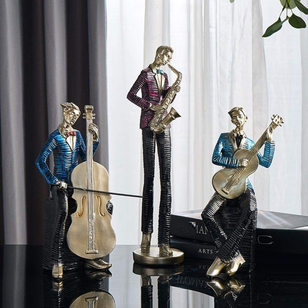 Amazon.co.jp: 彫刻サックスチェロ像音楽フィギュアアート彫刻樹脂家の