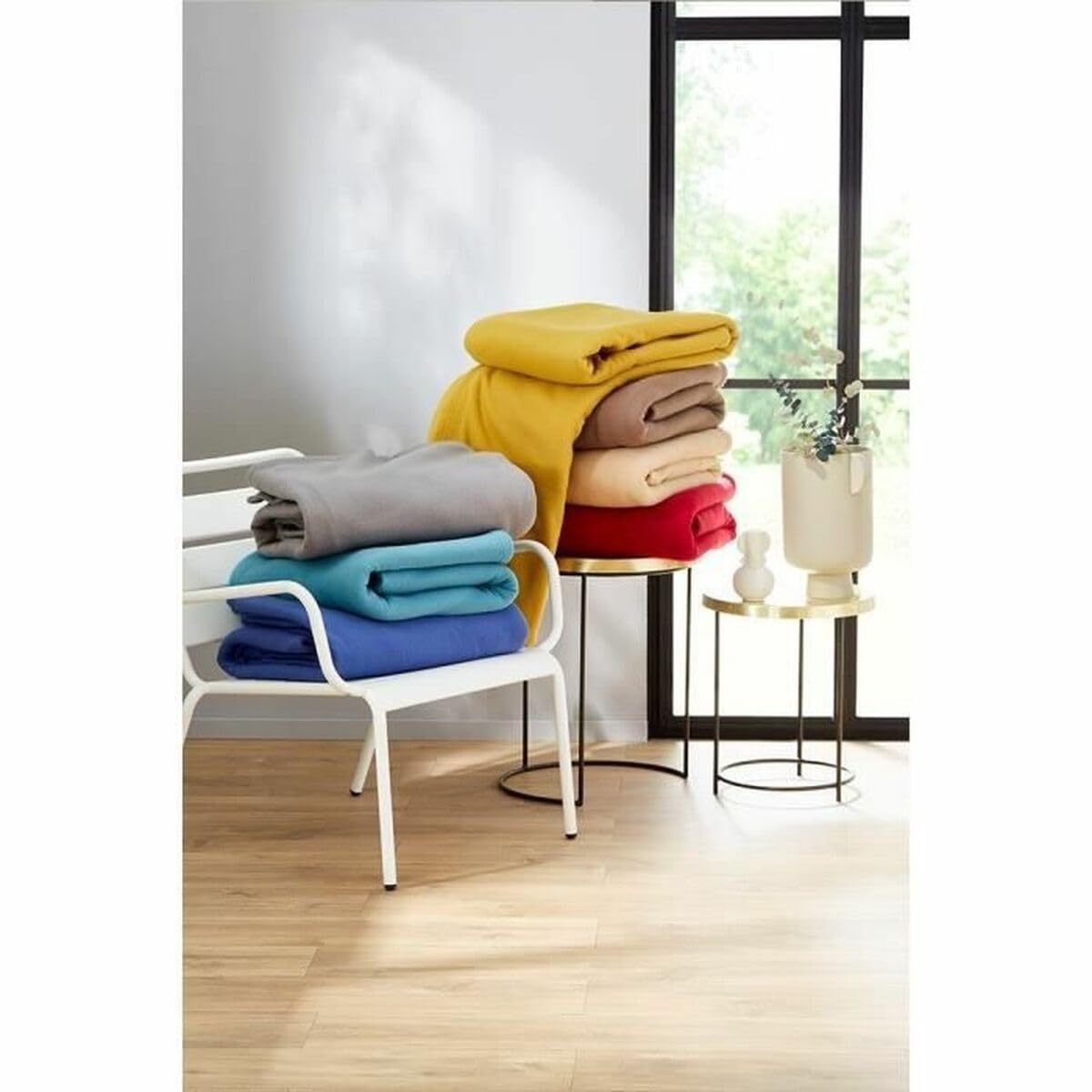 POYET MOTTE POLECO Couverture polaire Polyester Sable 220 x 240 cm