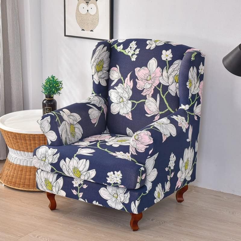 Stretch Armchair Slipcovers Armchair Cover for Recliner Sofa Wing Chair Slipcover 2-Piece Wingback Chair Cover Soft Cover Spandex Furniture Protector with Elastic Bottom for Living Room