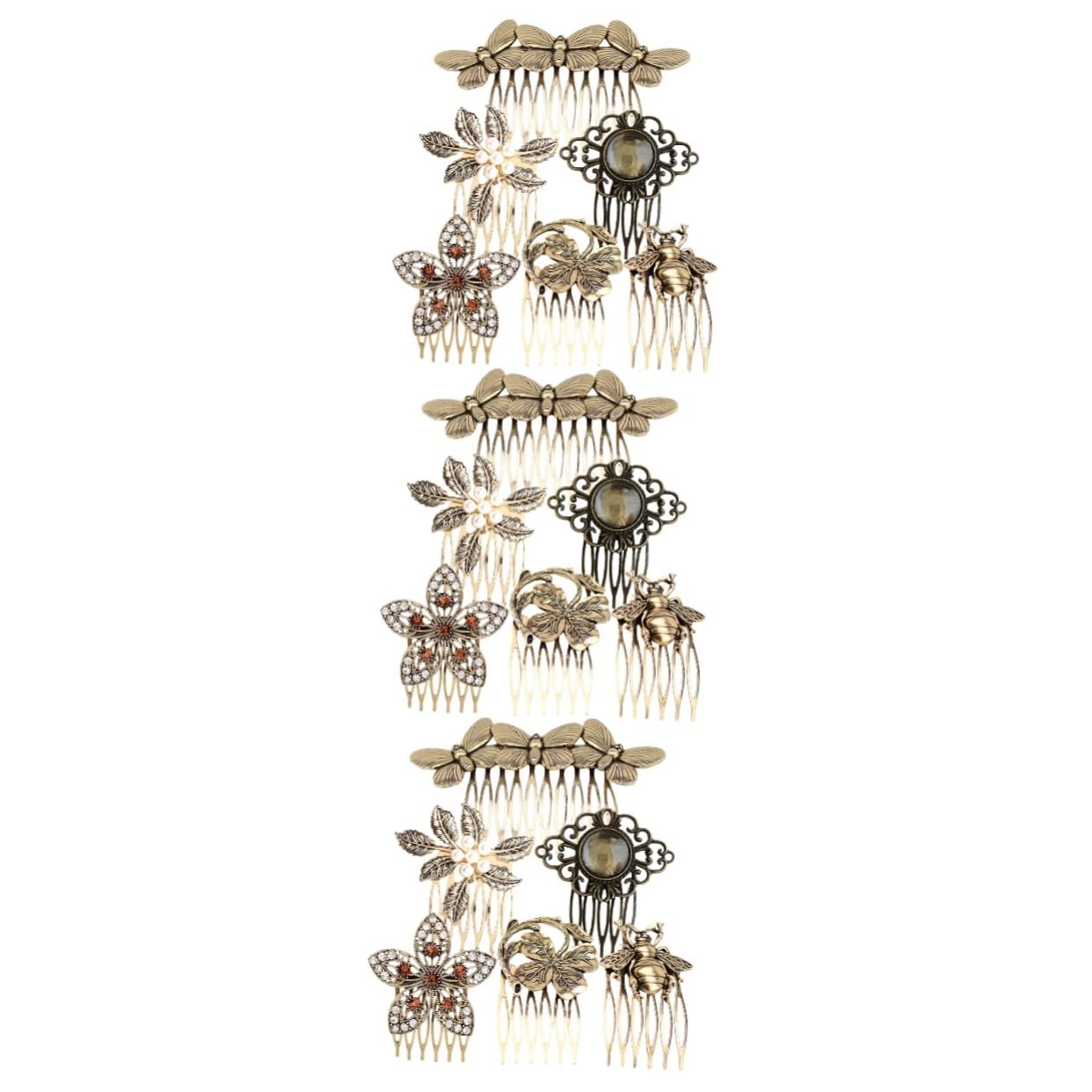 Ipetboom 18pezzi Pettine Vintage Elegante Per Accessori Per Sposa e Cerimonie Combinazione Di Metallico e Perle Per Acconciature Raffinate Facile Da Applicare Su Ricci e Lisci