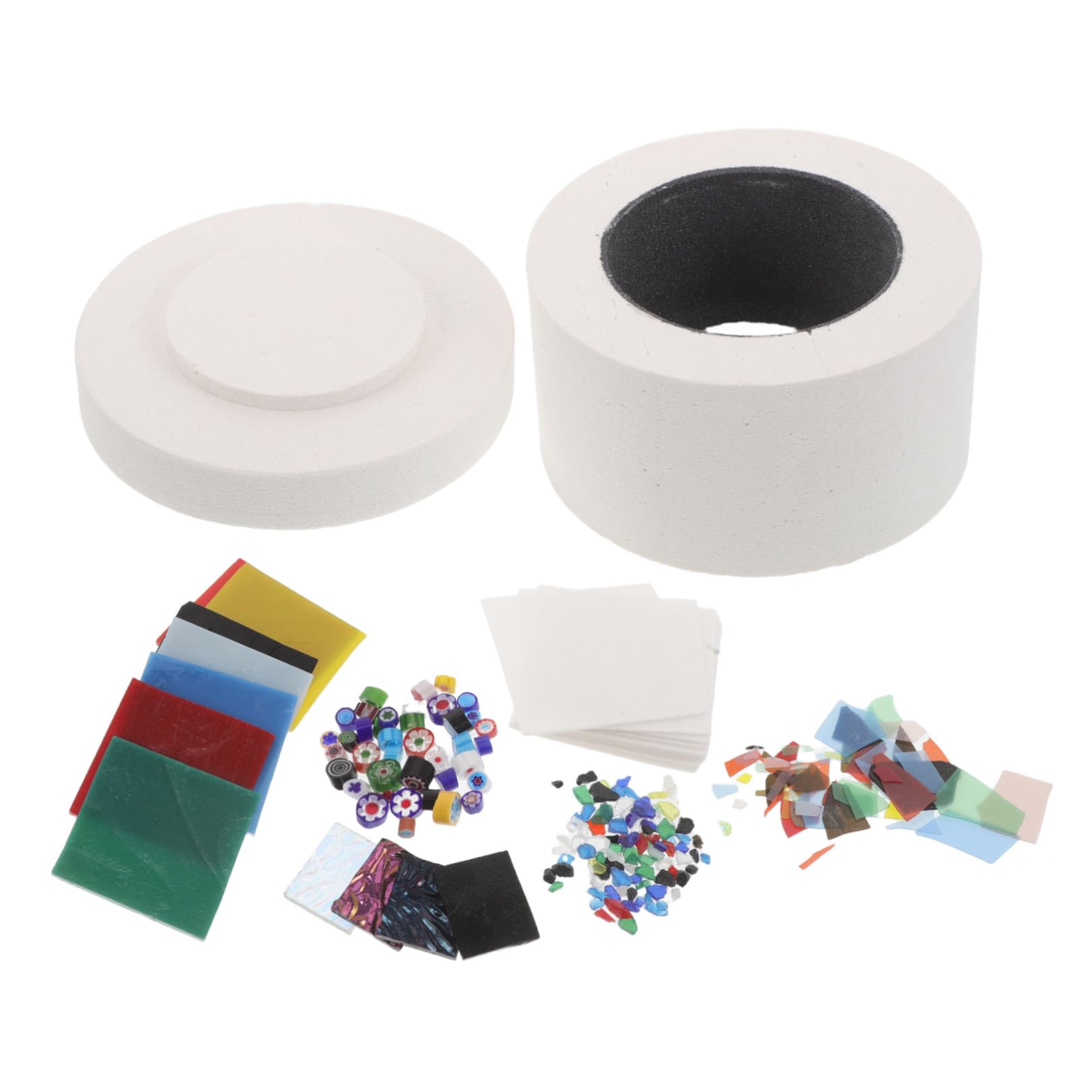 Operitacx Kit la Creazione di Gioielli con Forno Microonde Portatile in Vetro e Carburo di Silicio, Accessori con Carta Liner, per Ceramica e Studi Domestici
