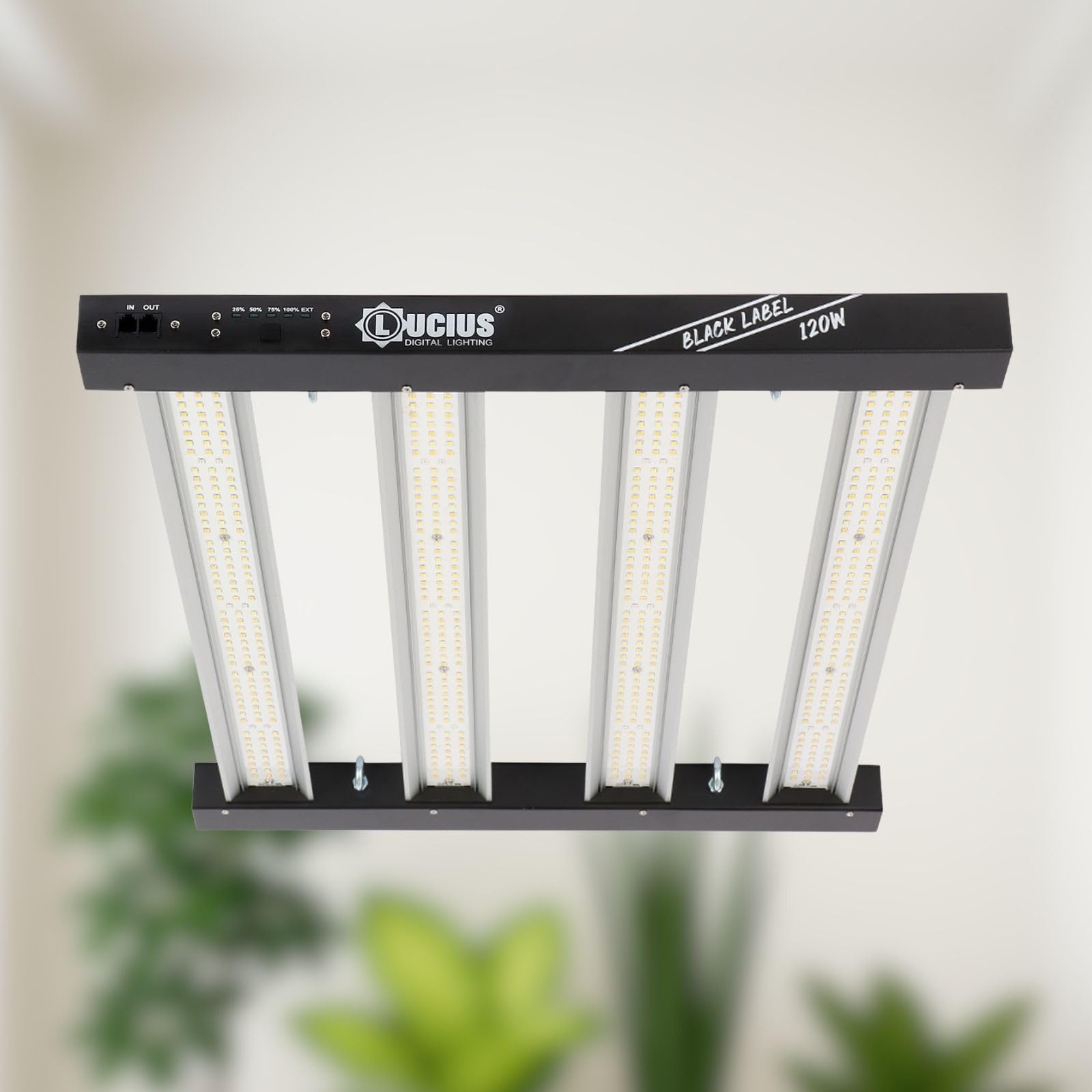 LED 120W Black Label - Luz para plantas de espectro completo – 2.9 µmol/J, Potencia Regulable, Iluminación Profesional para Cultivo Interior