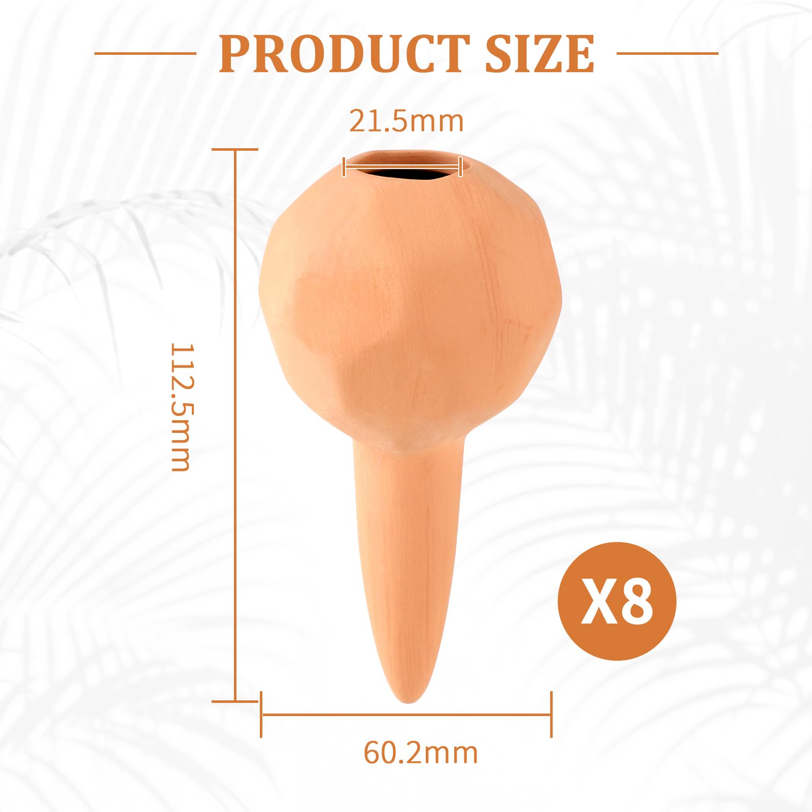 EXLECO 8 x Mini Tonkegel Bewässerung Pflanzen Bewässerungskugel 70ml Pflanzen Wasserspender Ton Automatische Bewässerung Zimmerpflanzen Gießkegel Bewässerungssystem Ballbrause für Balkonkästen