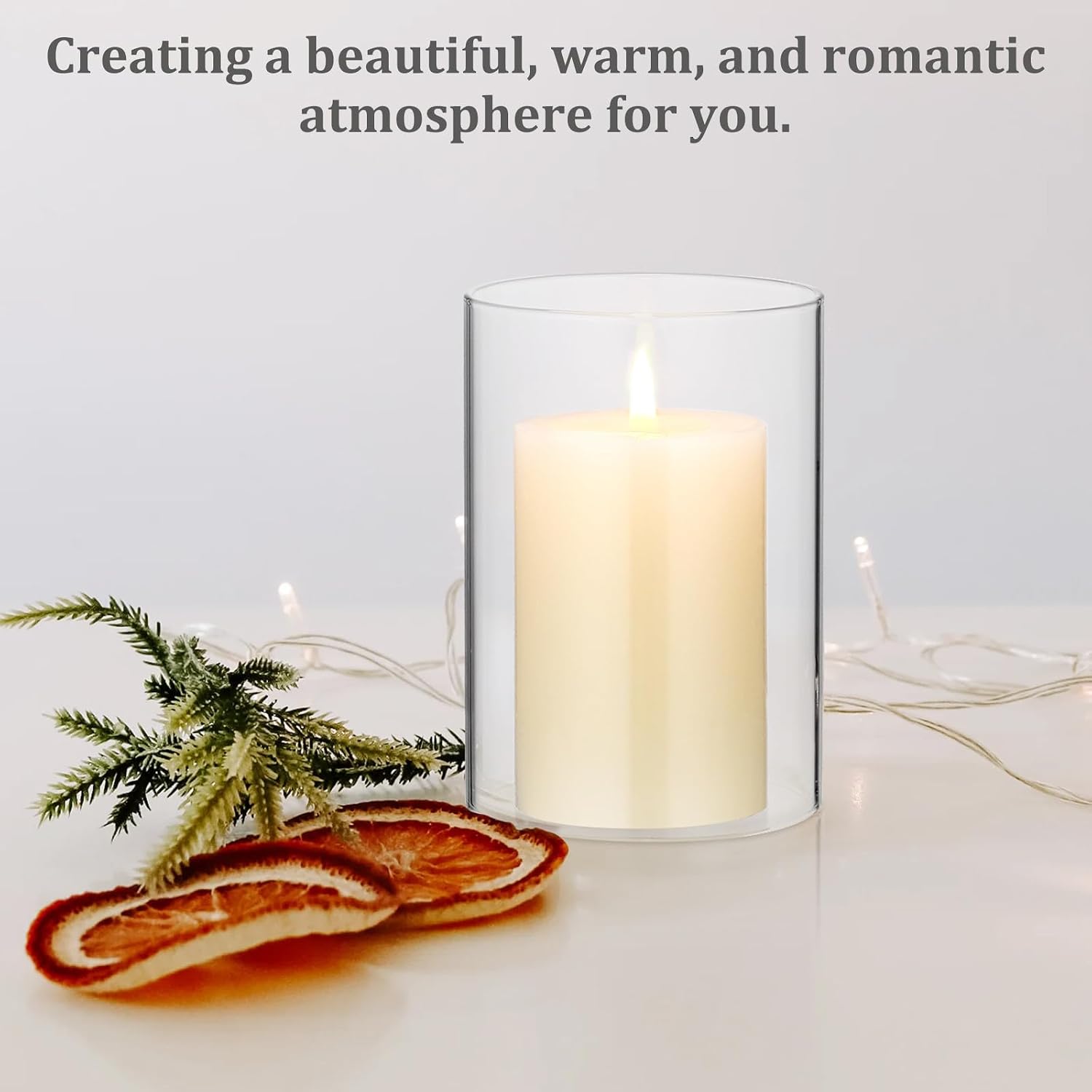 Glass Candle Shade Straight Tube High Borosilicate | Open-flame Cover, Simple Cylindrical Build, Creative Decor Accent, Warm Ambient Effect, Easy to Use