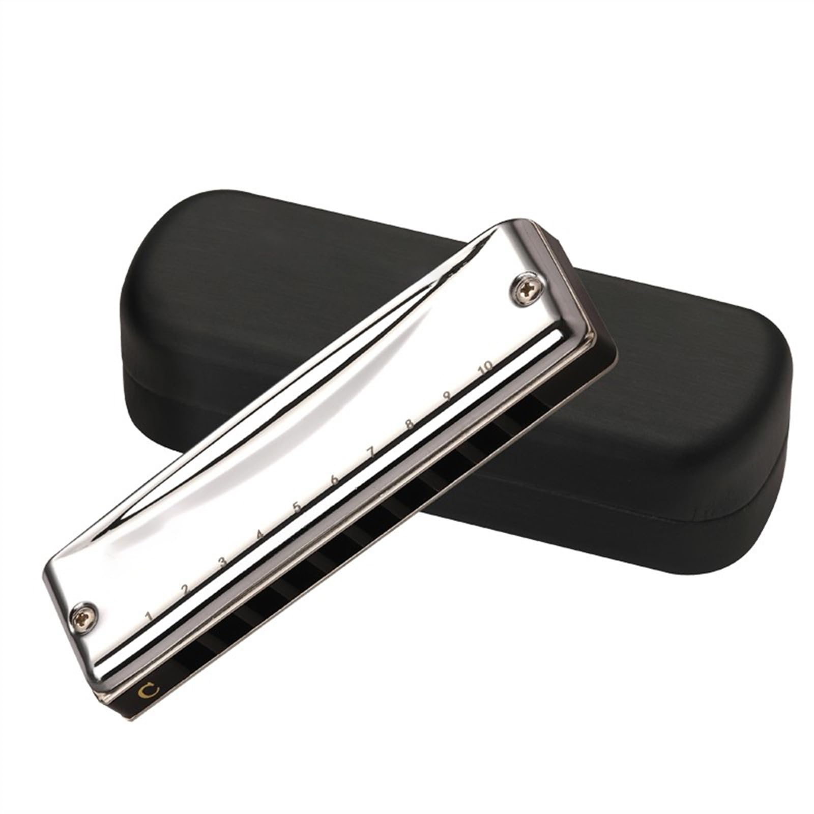 Armonica A Bocca Professionale Armonica Blues Professionale a 10 fori accordata in Do Argento Adatta ai Principianti