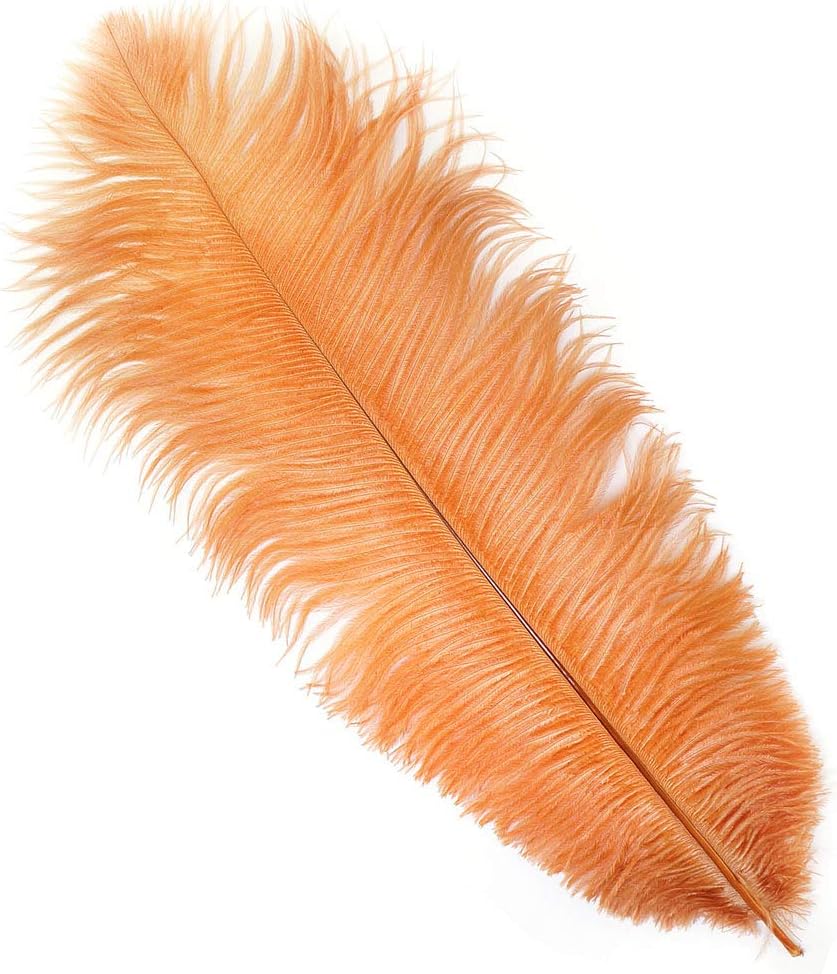 ZUCKER Ostrich Feathers for Centerpieces- Wedding Decorations- Feathers for Crafts, 12 Pieces, 13-16 inch, Cinnamon