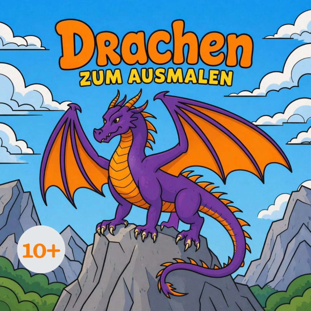 Drachen zum Ausmalen: 50 Motive aus der mystischen Welt der Drachen zum Ausmalen
