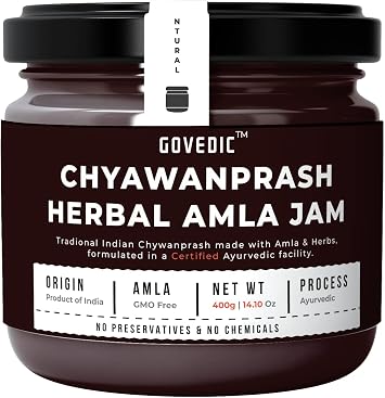 Chyawanprash Ayurvedic Herbal Jam Traditional Indian Wellness Blend with Organic Amla & 25+ Tradtional Ingredients | 14.1 Oz