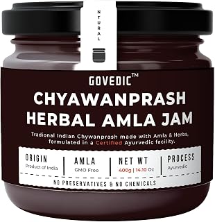 Chyawanprash Ayurvedic Herbal Jam – Traditional Indian Wellness Blend with Organic Amla & Ashwagandha – 25+ Herbs & Spices | Immunity & Gut | 14.1 Oz