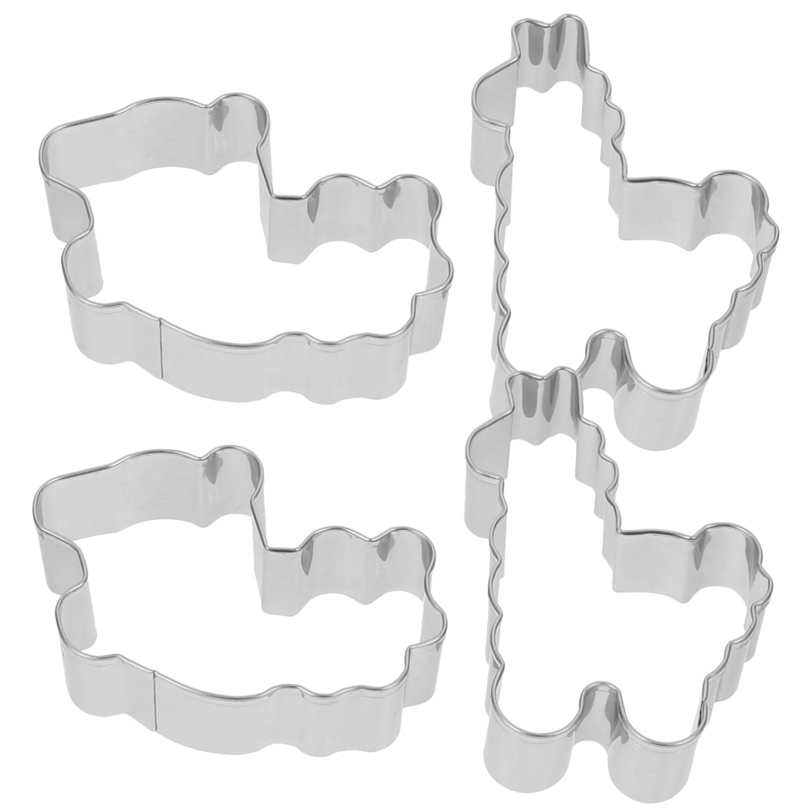 Mikinona Outils de cuisson de qualité 4 pièces emporte-pièces en moules à biscuits en acier inoxydable polyvalents pour gâteaux et biscuits Plusieurs styles