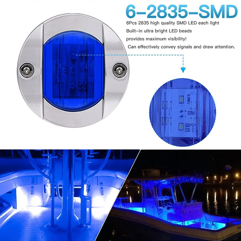 Snapklik.com : 10Pcs Blue DC 12V 3 Inch Round Marine Boat Interior ...