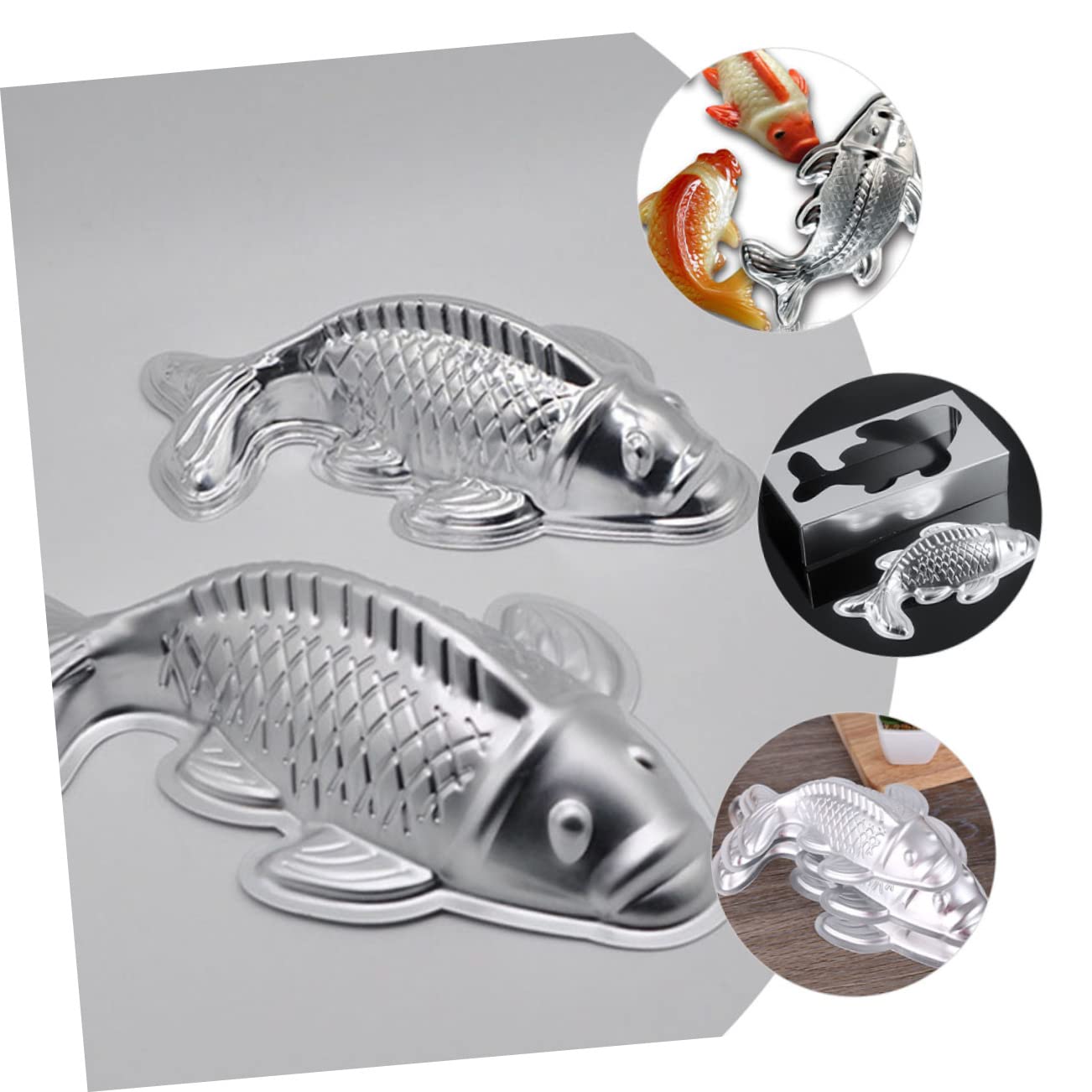 Gatuida 2 Sätze Schokolade Diy Formen Geformt Backform Pfanne Kuchenform Backen Kuchenformen Set Kuchenform Set Aluminiumkuchenformen Reiskuchen Schimmeln Silver 2 Stücke * 2