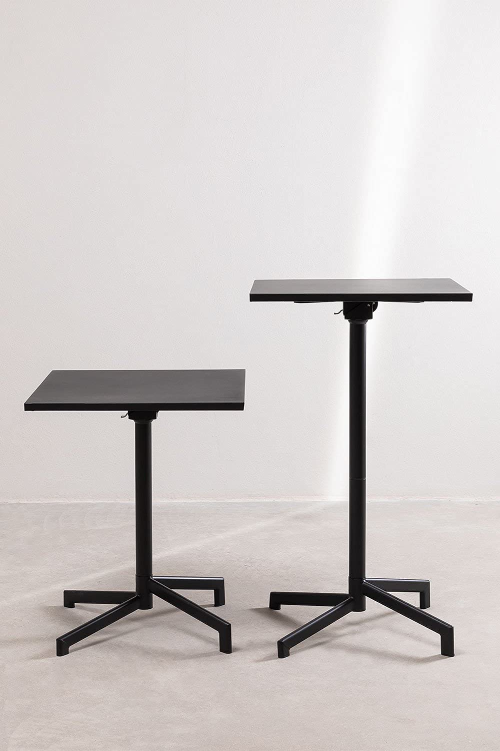 SKLUM Table de Bar Pliante et Convertible en 2 Hauteurs en Acier (60x60 cm) Dely Noir