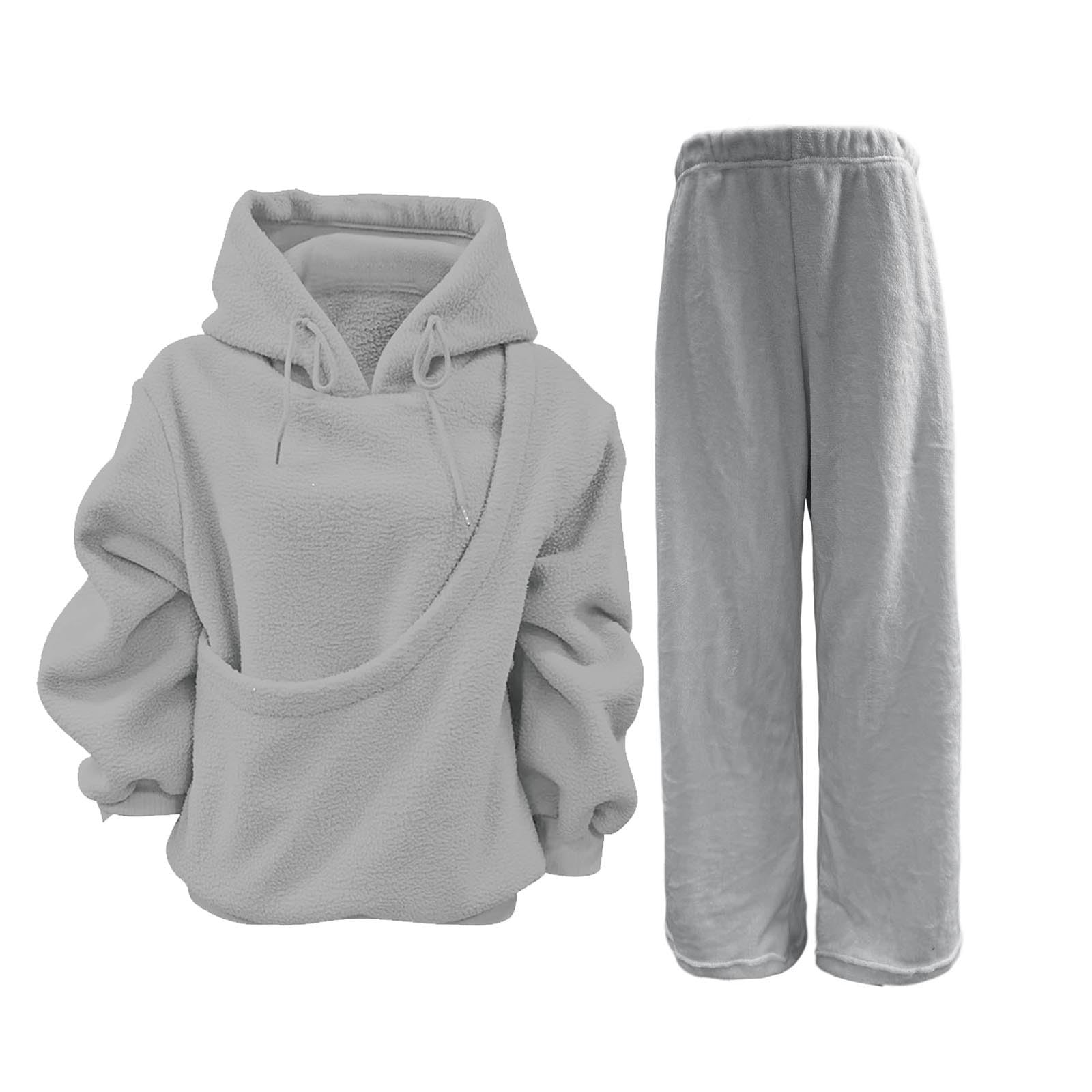 Lässiger Damen Trainingsanzug Zweiteiliges Outfit mit Tasche für Alltag Abenteuer