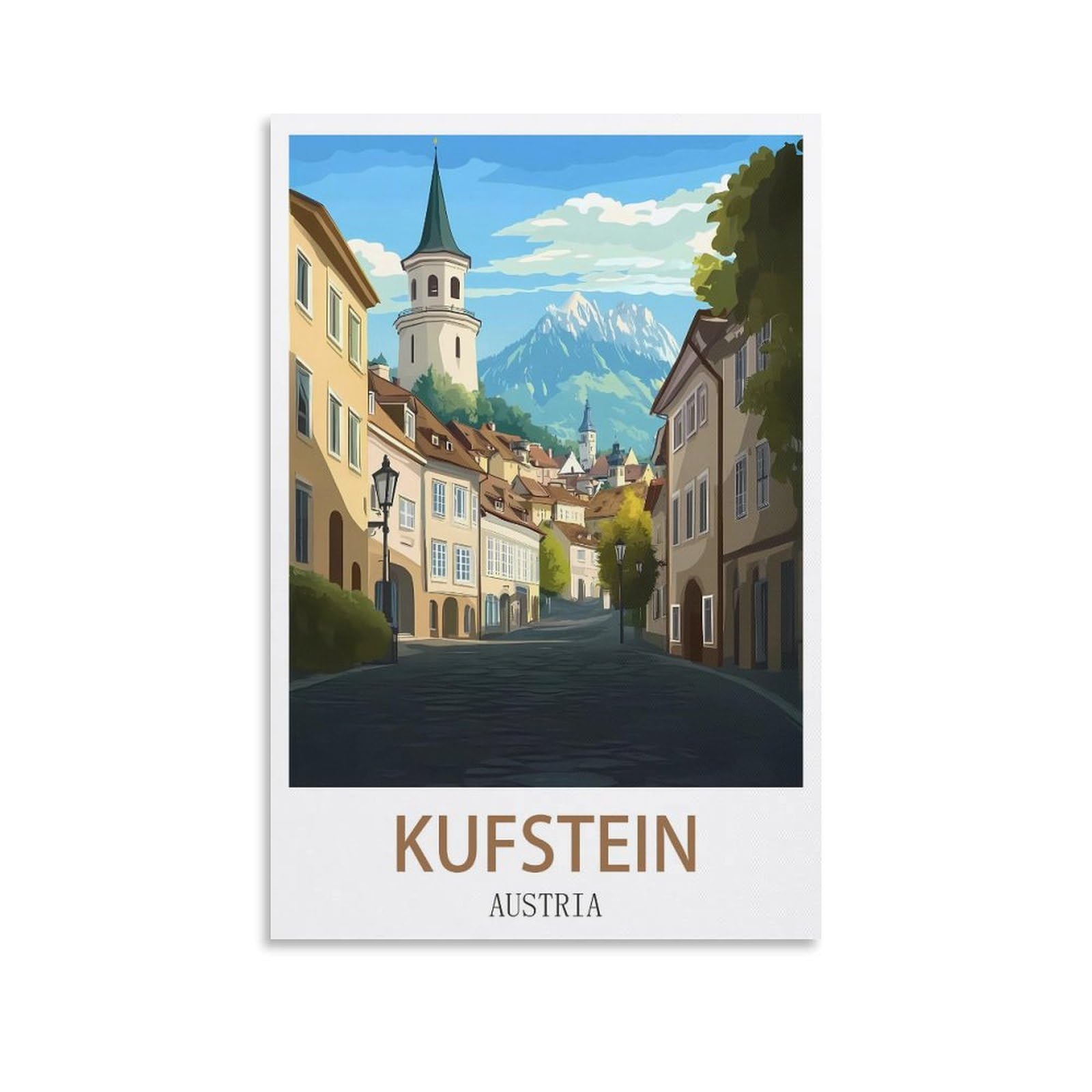 Xllyxygjq Unframe-Style Kufstein Austria Vintage Travel Poster 08X12inch(20X30cm) Canvas Wall Art Poster Print Artwork Painting Picture For Home Decoration Living Room Office Bedroom